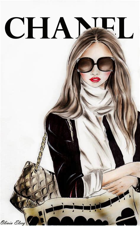 fashion sketches chanel|Chanel fashion illustration.